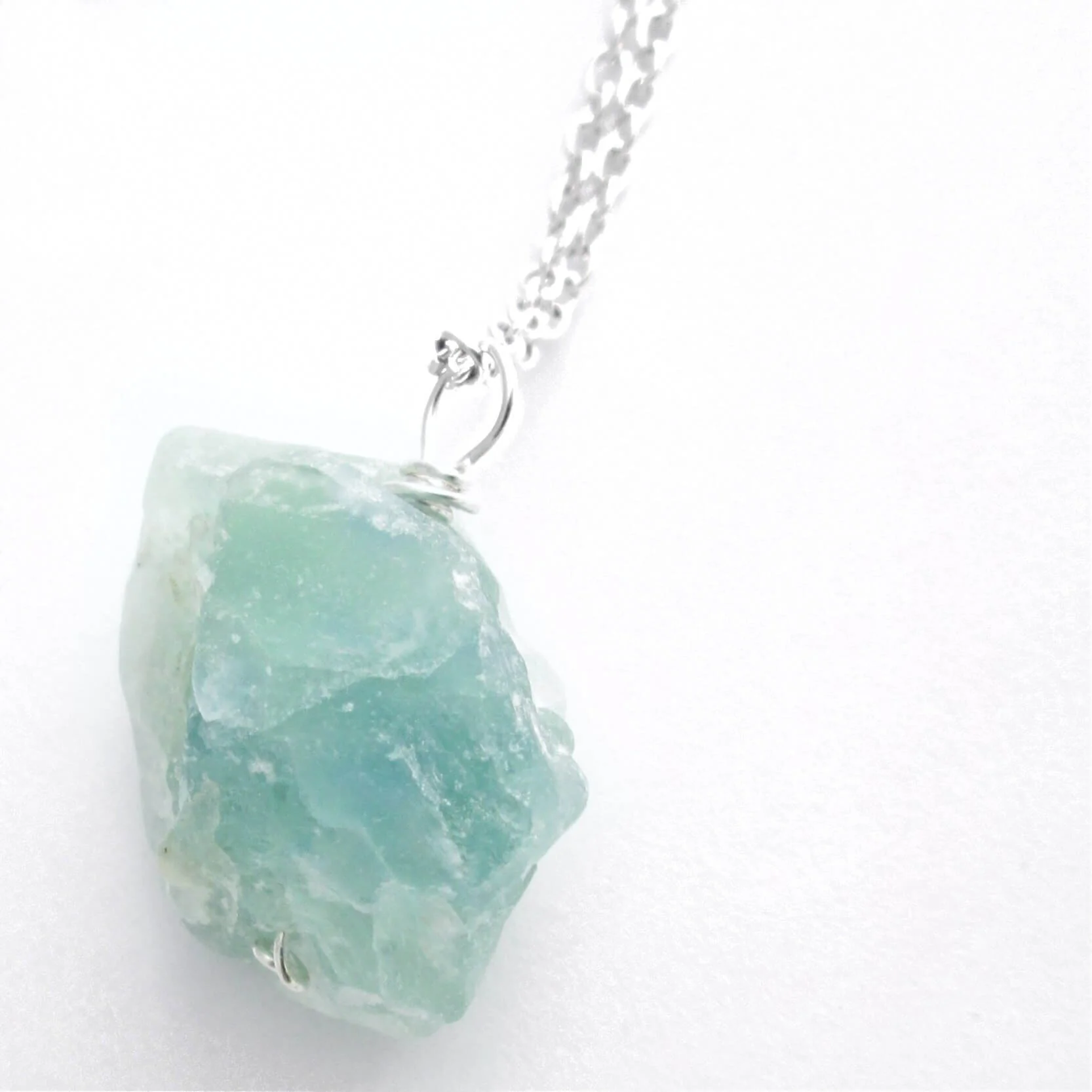 Raw Blue Fluorite Necklace Rough Stone Pendant CindyLouWho2